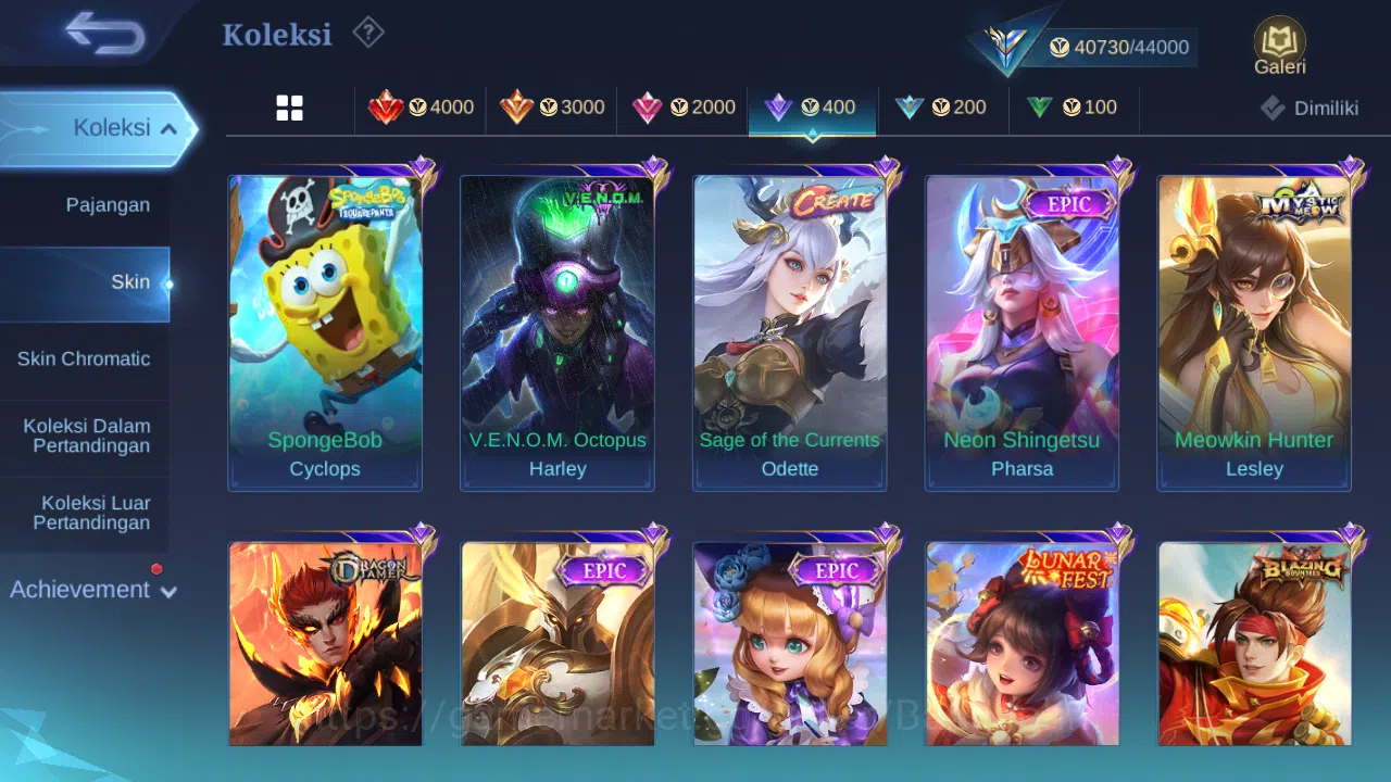 Mobile Legends: Bang Bang Accounts Others Hero 92 | skin 188 | cc natalia | epic luo yi | epic pharsa | lunar fest change 13