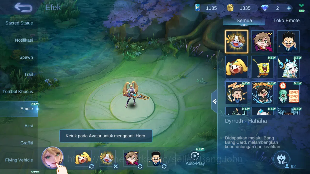 Mobile Legends: Bang Bang Accounts Others Hero 92 | skin 188 | cc natalia | epic luo yi | epic pharsa | lunar fest change 9