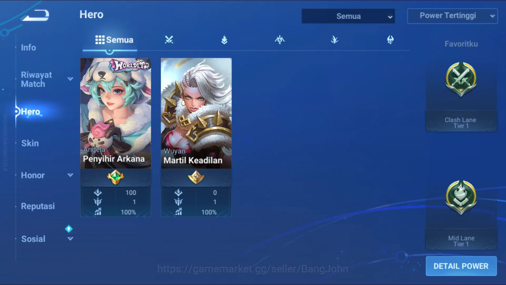 Honor of Kings Accounts [GLOBAL] 53 Heroes & 50 Skins | Legend Lady Sun, K image 2