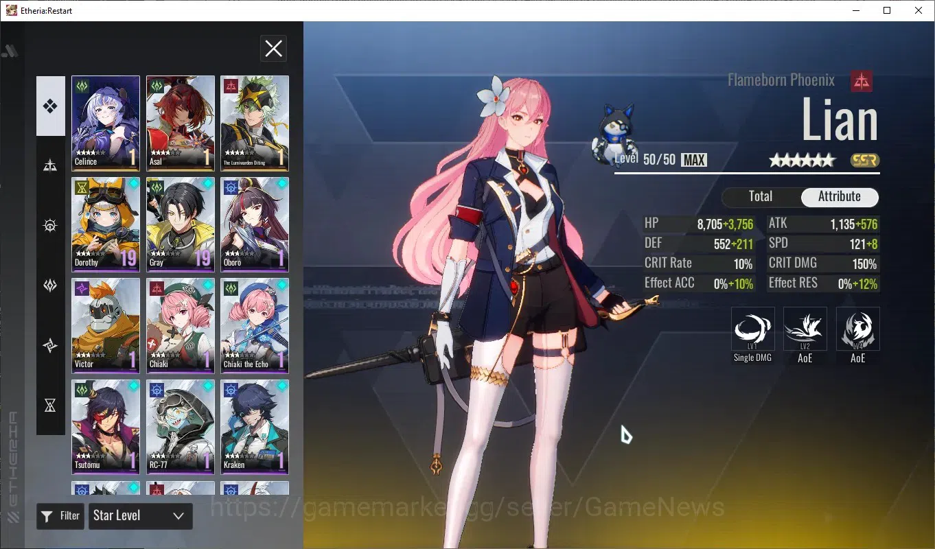 Etheria: Restart Accounts Global-S25|Lv26|1,5K Crystal|12 SSR[Lian,Yeli,Plum image 3