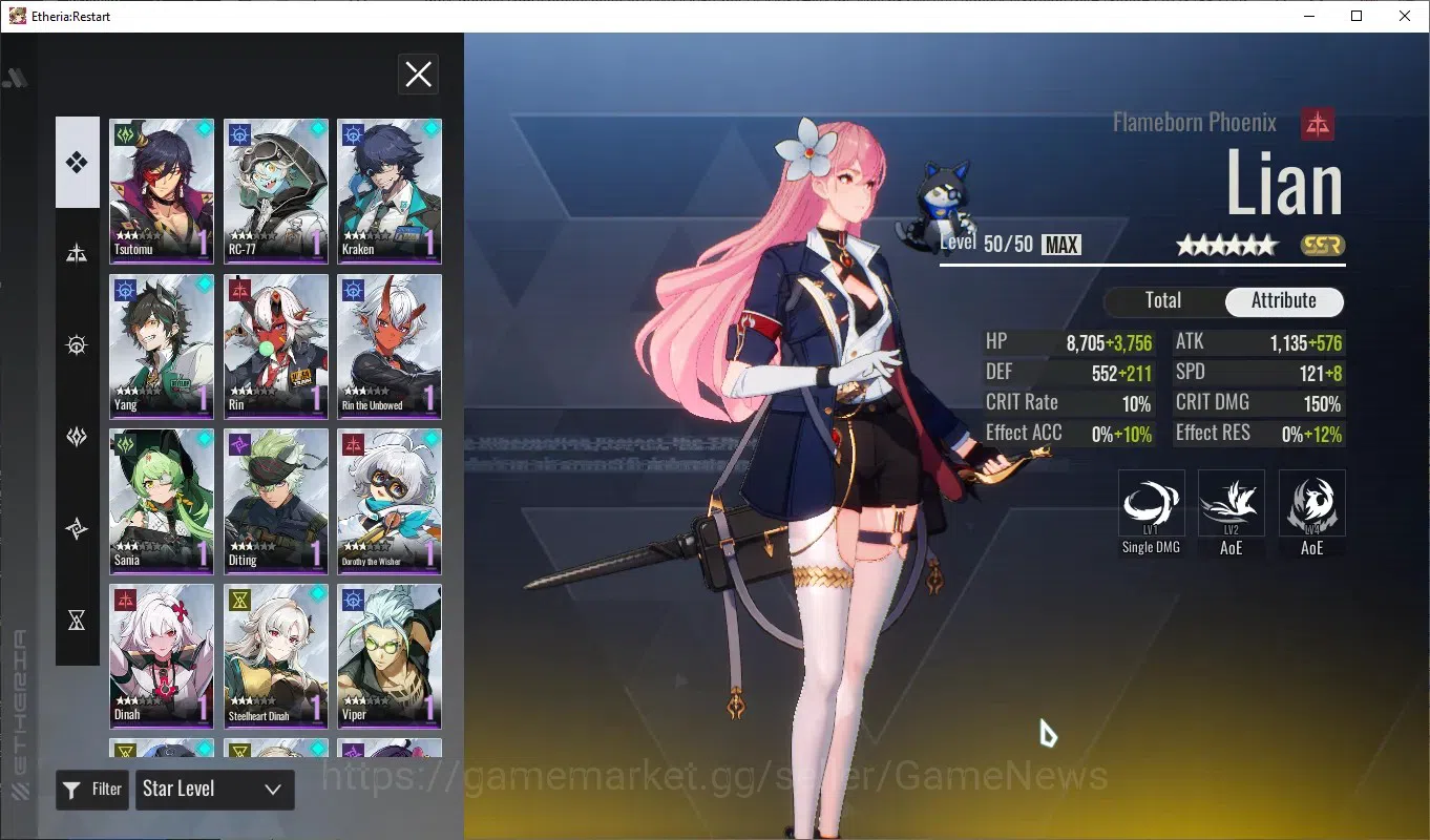 Etheria: Restart Accounts Global-S25|Lv26|1,5K Crystal|12 SSR[Lian,Yeli,Plum image 4