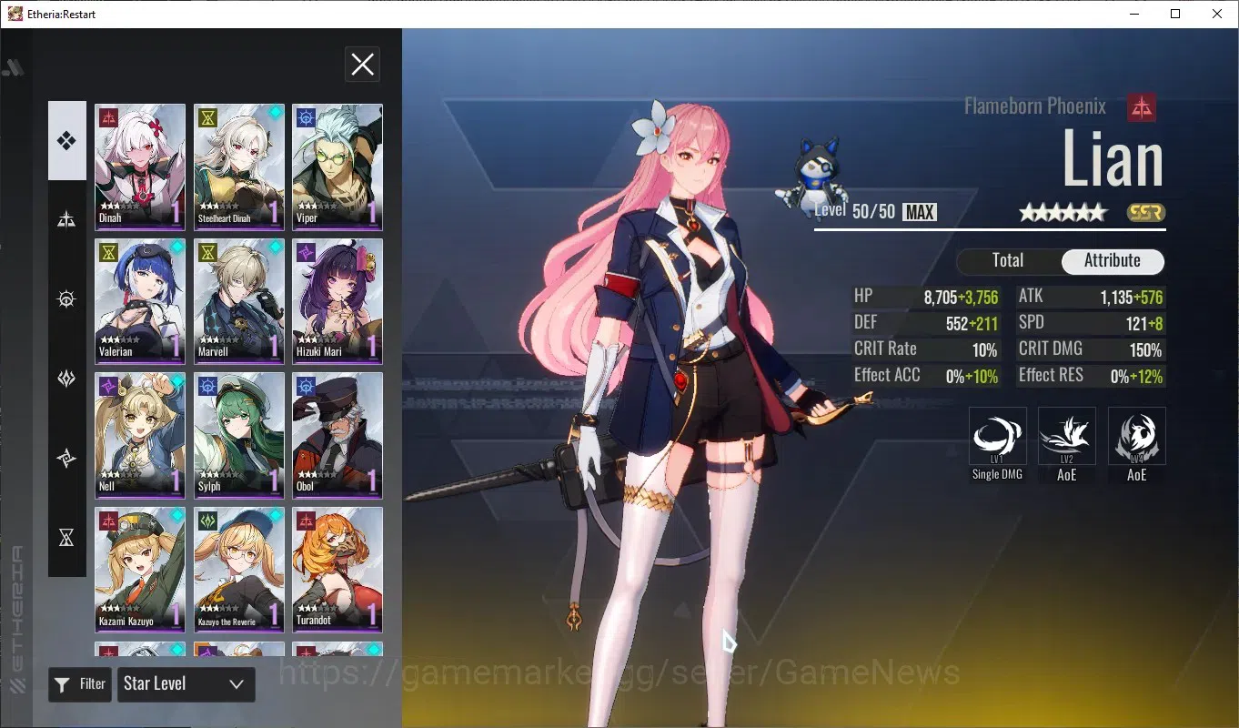 Etheria: Restart Accounts Global-S25|Lv26|1,5K Crystal|12 SSR[Lian,Yeli,Plum image 5
