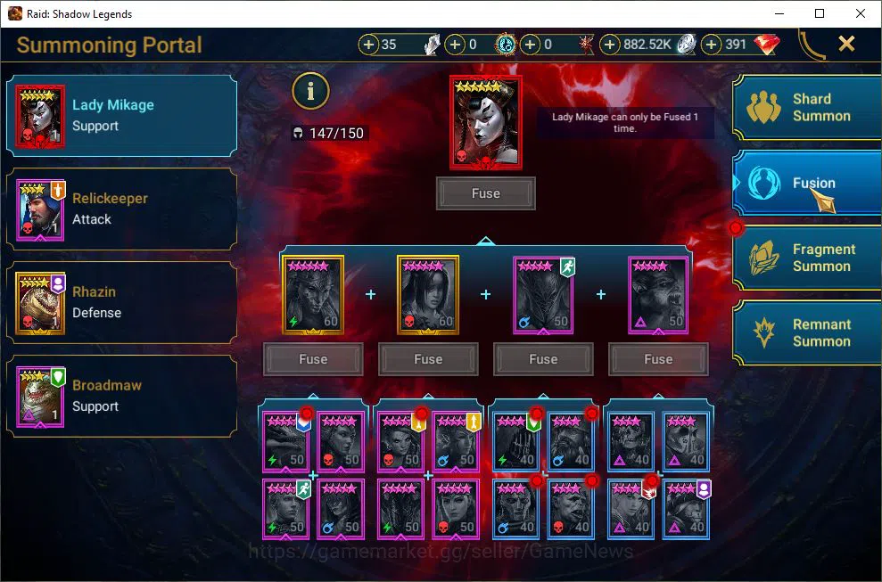 Raid: Shadow Legends Accounts Lv42 1M Power|1 Mythic(Alaz)|19 Legend(Ninja,Alice image 11
