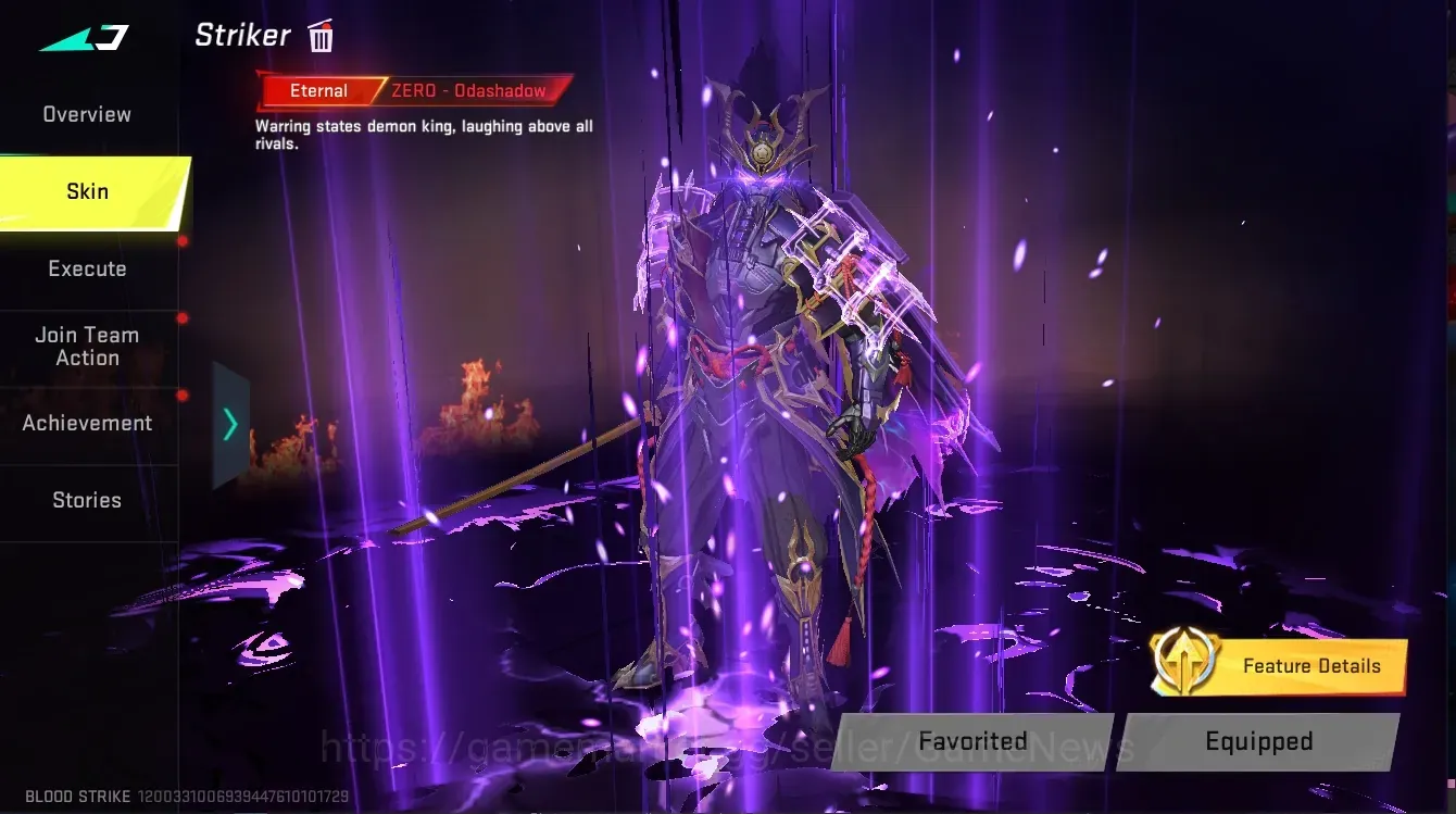 Blood Strike Accounts Collab Skin Asia|Eternal Zero-OdaShadow,AUG-Empyrean,Deagle+Collab Mr Iguana,AOT Female Titan,M4A1 1
