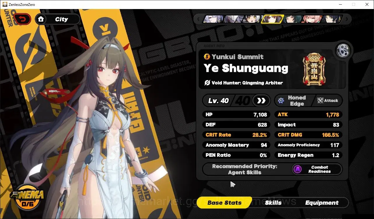 Zenless Zone Zero Accounts Starter ASIA|IK 39|1,1K Chrome|7 LMT 1 PremTeam[(Ye 11