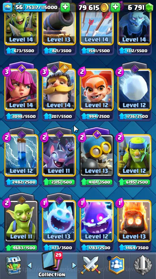 Clash Royale Accounts Lv 56|Trophy 9591|KTL 15|Limited Skin|Card 121|3 H image 12