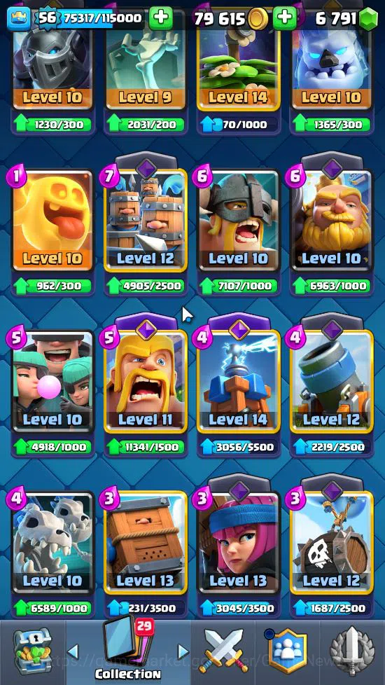 Clash Royale Accounts Lv 56|Trophy 9591|KTL 15|Limited Skin|Card 121|3 H image 13