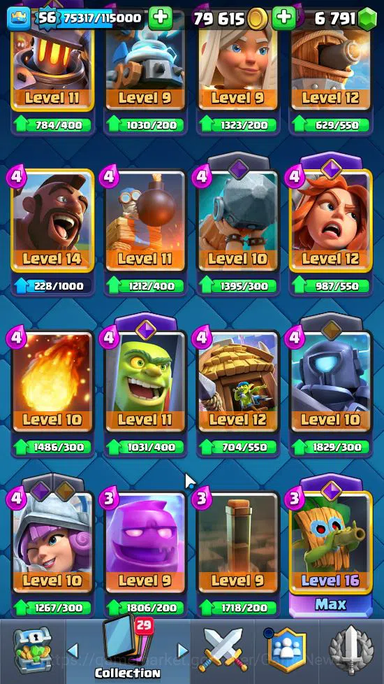 Clash Royale Accounts Lv 56|Trophy 9591|KTL 15|Limited Skin|Card 121|3 H image 14