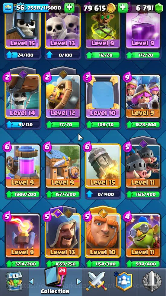 Clash Royale Accounts Lv 56|Trophy 9591|KTL 15|Limited Skin|Card 121|3 H image 15
