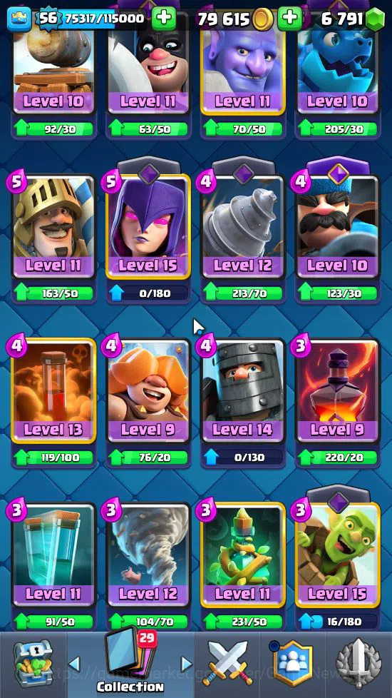 Clash Royale Accounts Lv 56|Trophy 9591|KTL 15|Limited Skin|Card 121|3 H image 16