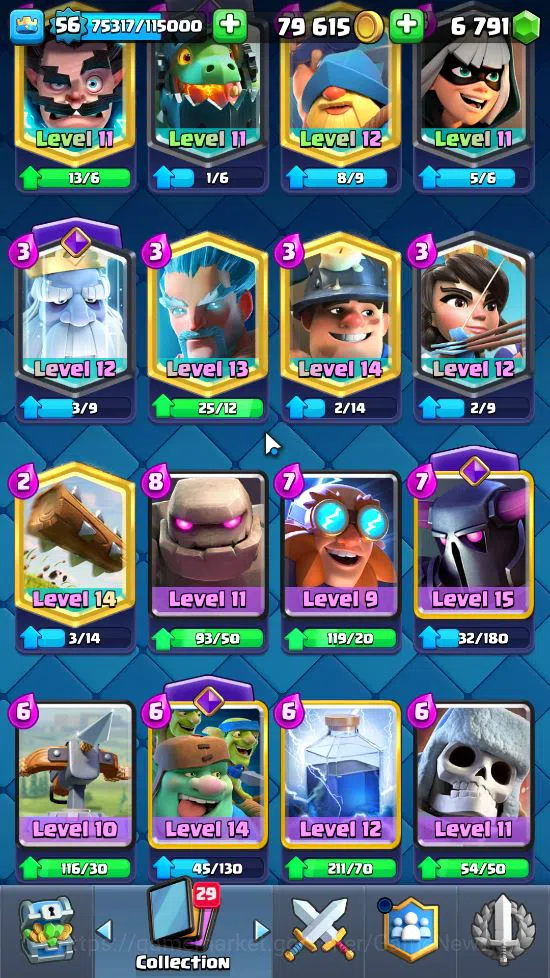 Clash Royale Accounts Lv 56|Trophy 9591|KTL 15|Limited Skin|Card 121|3 H image 17