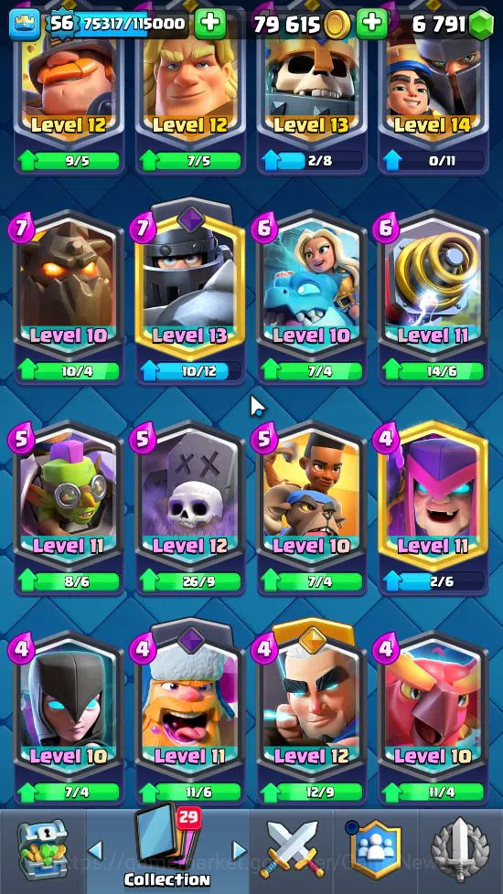 Clash Royale Accounts Lv 56|Trophy 9591|KTL 15|Limited Skin|Card 121|3 H image 18
