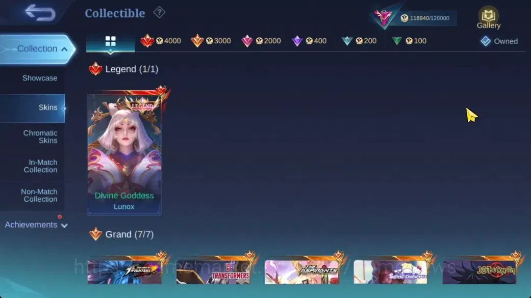 Mobile Legends: Bang Bang Accounts Hero 133|Skin 408|High Glory 71|Legend Lunox,Narut image 5