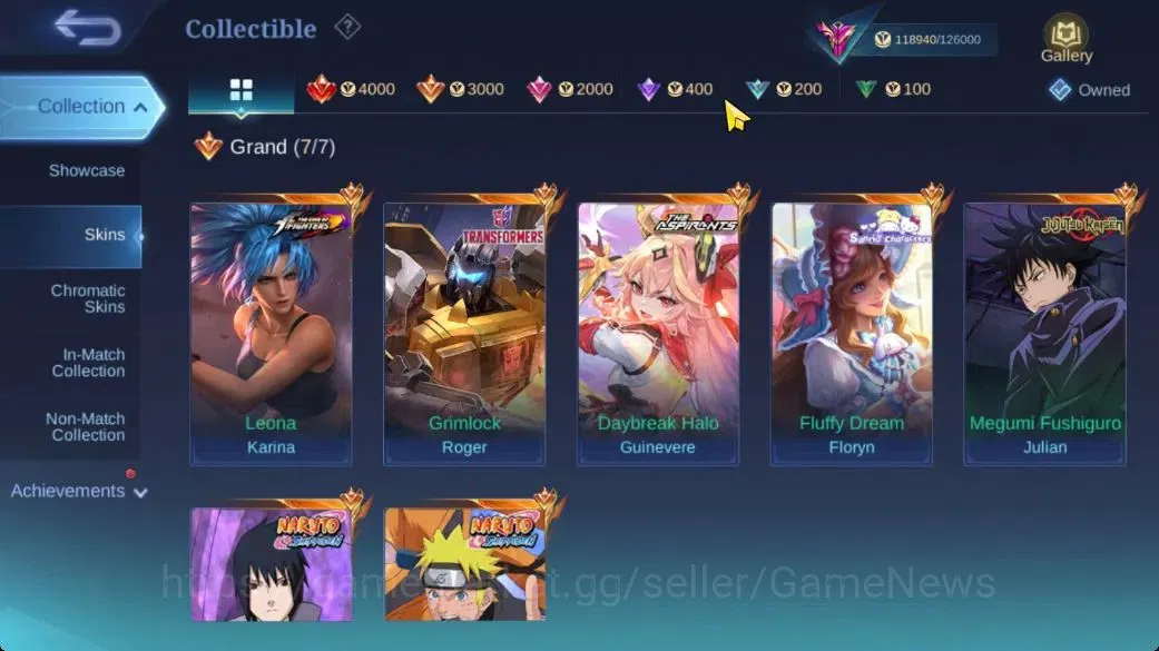 Mobile Legends: Bang Bang Accounts Hero 133|Skin 408|High Glory 71|Legend Lunox,Narut image 6