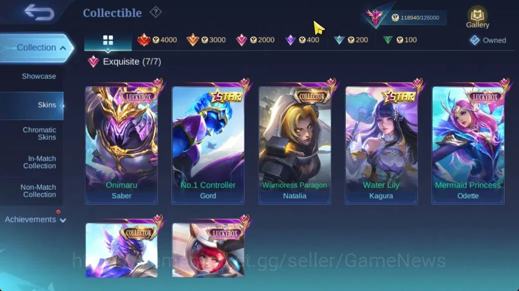 Mobile Legends: Bang Bang Accounts Hero 133|Skin 408|High Glory 71|Legend Lunox,Narut image 7