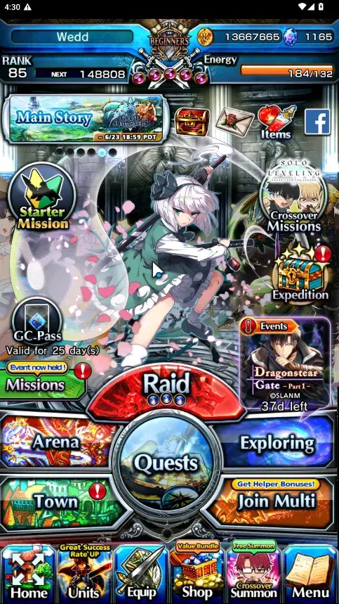 Grand Summoners Accounts Global|Rank 85|1165 cc|17 Ascend 8 TW|(Houka,S Miy image 1