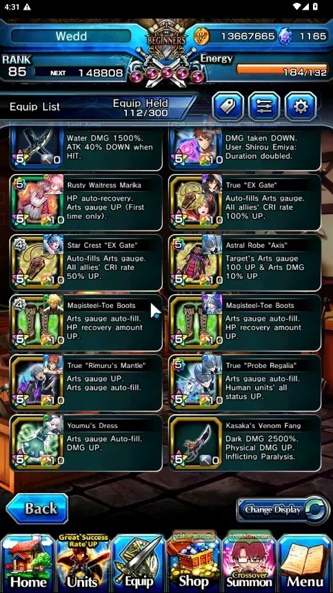 Grand Summoners Accounts Global|Rank 85|1165 cc|17 Ascend 8 TW|(Houka,S Miy image 12
