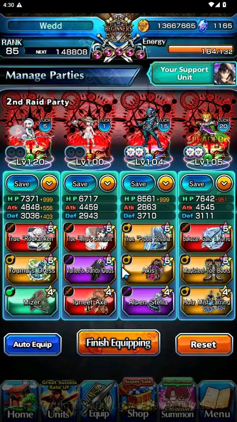 Grand Summoners Accounts Global|Rank 85|1165 cc|17 Ascend 8 TW|(Houka,S Miy image 3