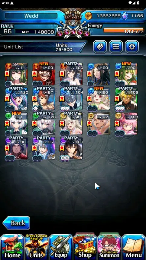 Grand Summoners Accounts Global|Rank 85|1165 cc|17 Ascend 8 TW|(Houka,S Miy image 4