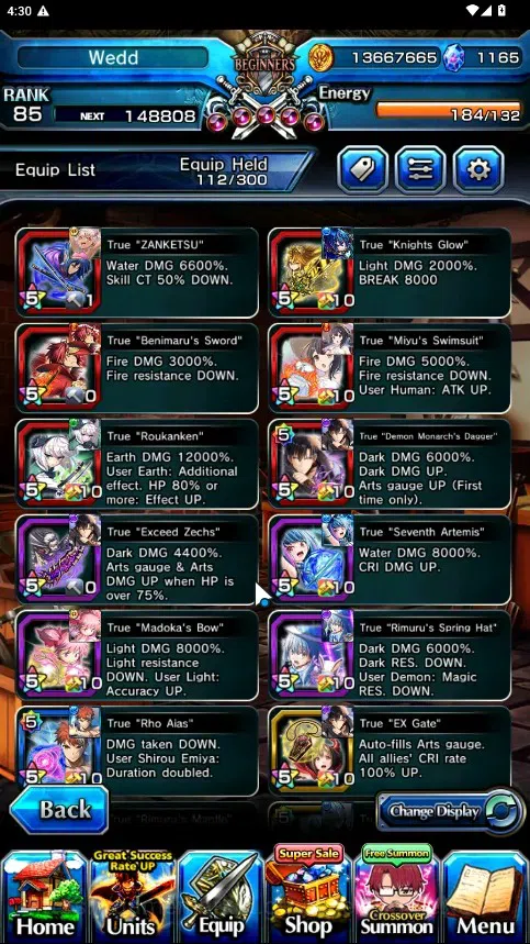 Grand Summoners Accounts Global|Rank 85|1165 cc|17 Ascend 8 TW|(Houka,S Miy image 5