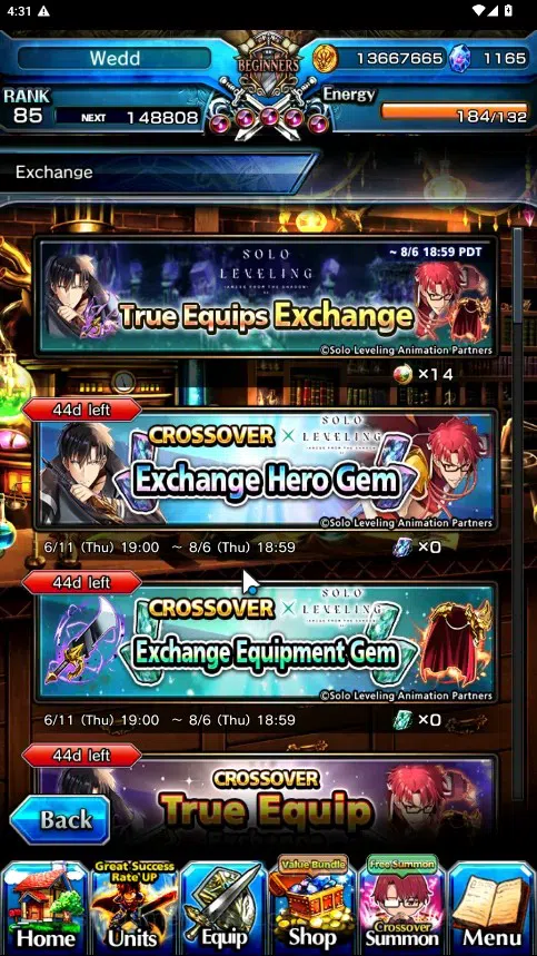 Grand Summoners Accounts Global|Rank 85|1165 cc|17 Ascend 8 TW|(Houka,S Miy image 8
