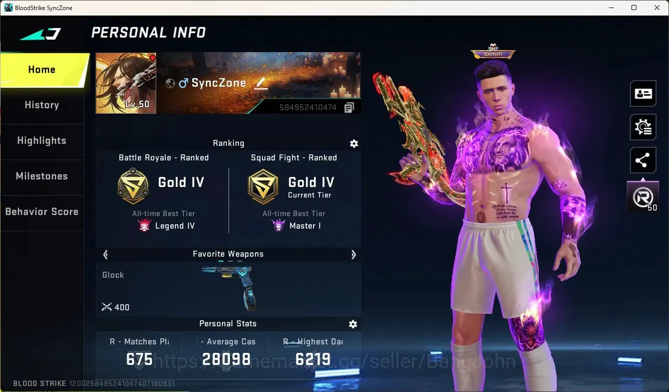Blood Strike Accounts Collab Skin ASIA |Eternal:Uzi-Scorpius|Collab Nacho-Enzo:Coronation|Eternal Zero-Odashadow|1 Collab 1