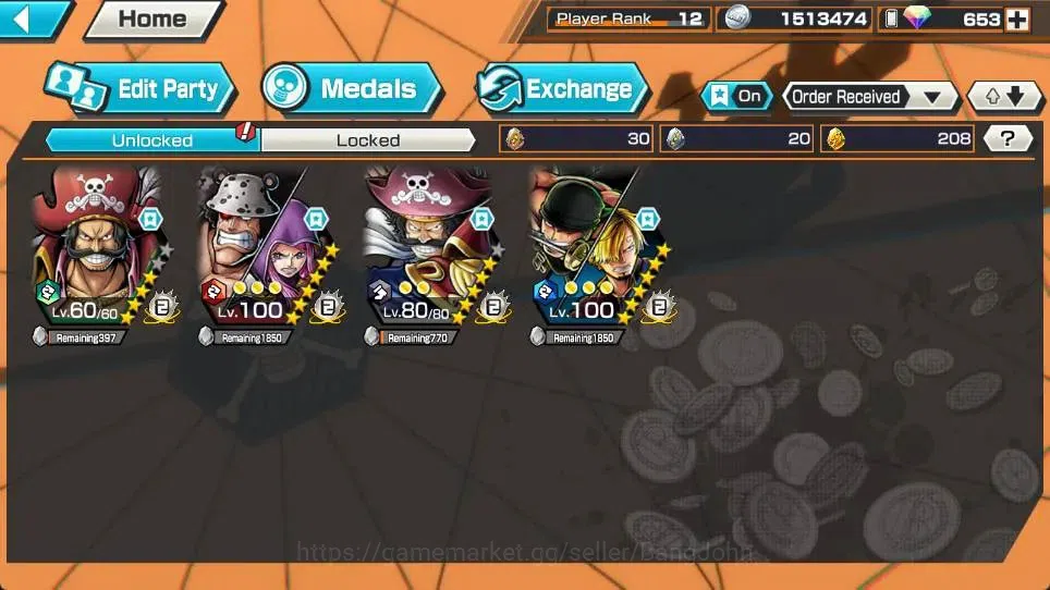 One Piece Bounty Rush Accounts Global | EX 3 | PR 12 | Zoro & Sanji Max, Gol D. R image 10