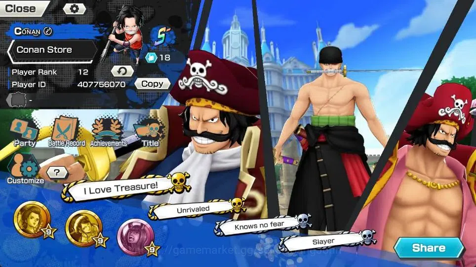 One Piece Bounty Rush Accounts Global | EX 3 | PR 12 | Zoro & Sanji Max, Gol D. R image 12