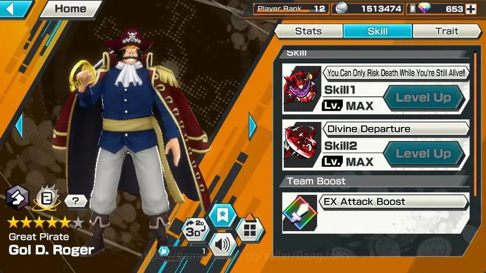One Piece Bounty Rush Accounts Global | EX 3 | PR 12 | Zoro & Sanji Max, Gol D. R image 6