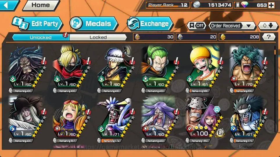 One Piece Bounty Rush Accounts Global | EX 3 | PR 12 | Zoro & Sanji Max, Gol D. R image 8