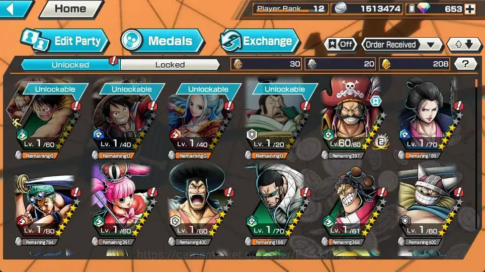 One Piece Bounty Rush Accounts Global | EX 3 | PR 12 | Zoro & Sanji Max, Gol D. R image 9