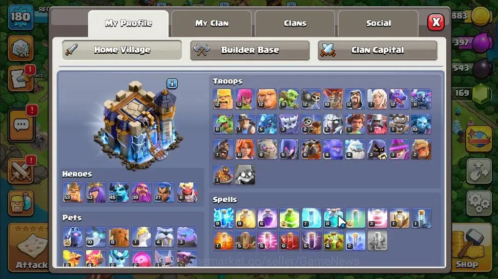 Clash of Clans Accounts LV 180|TH 18|HH 10|Limited Skin|BK 53,AQ 53,MP 45, image 3