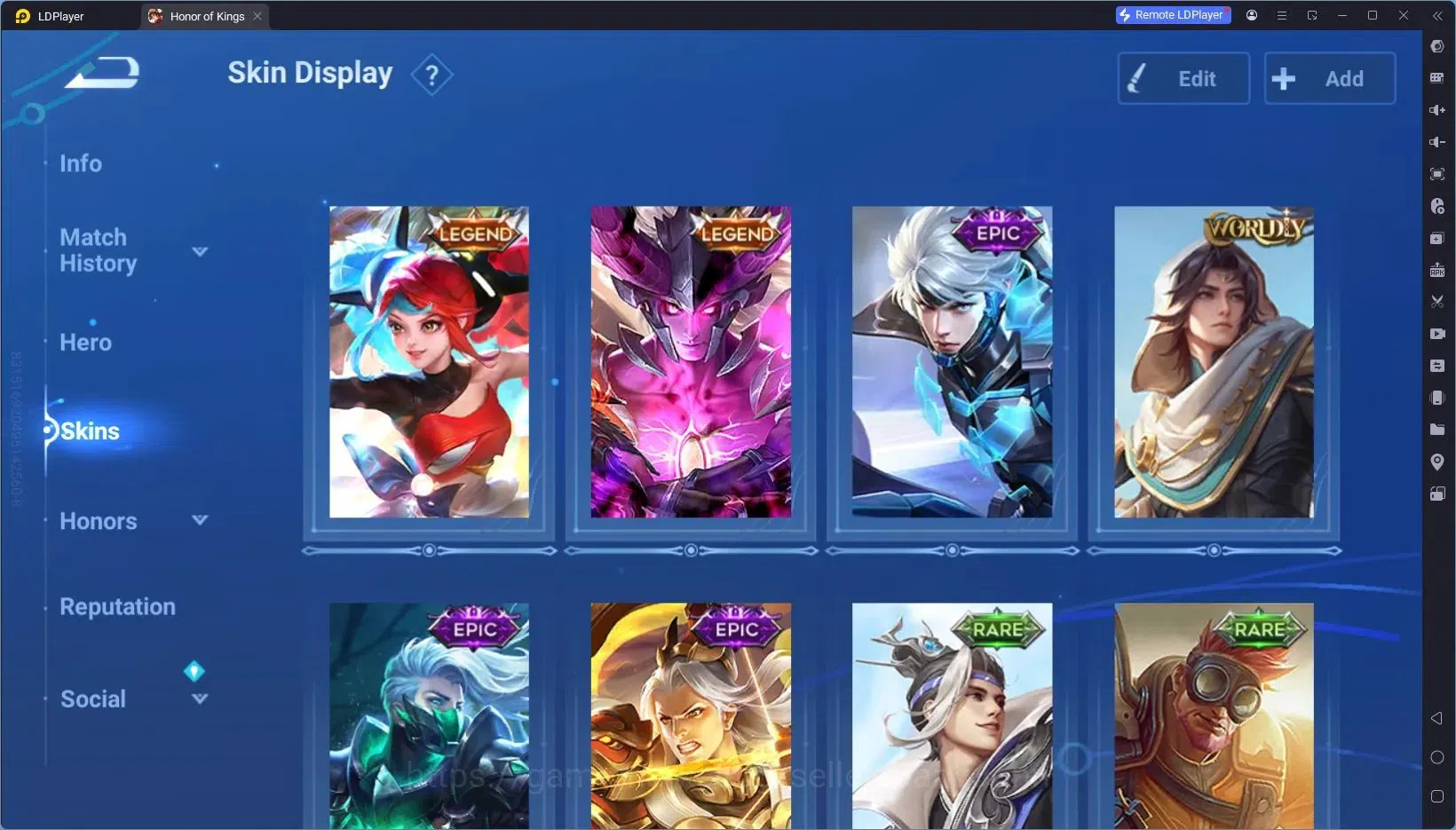 Honor of Kings Accounts Global | 40H 14S | 2 LEGEND skins, WORLDLY (brown image 3