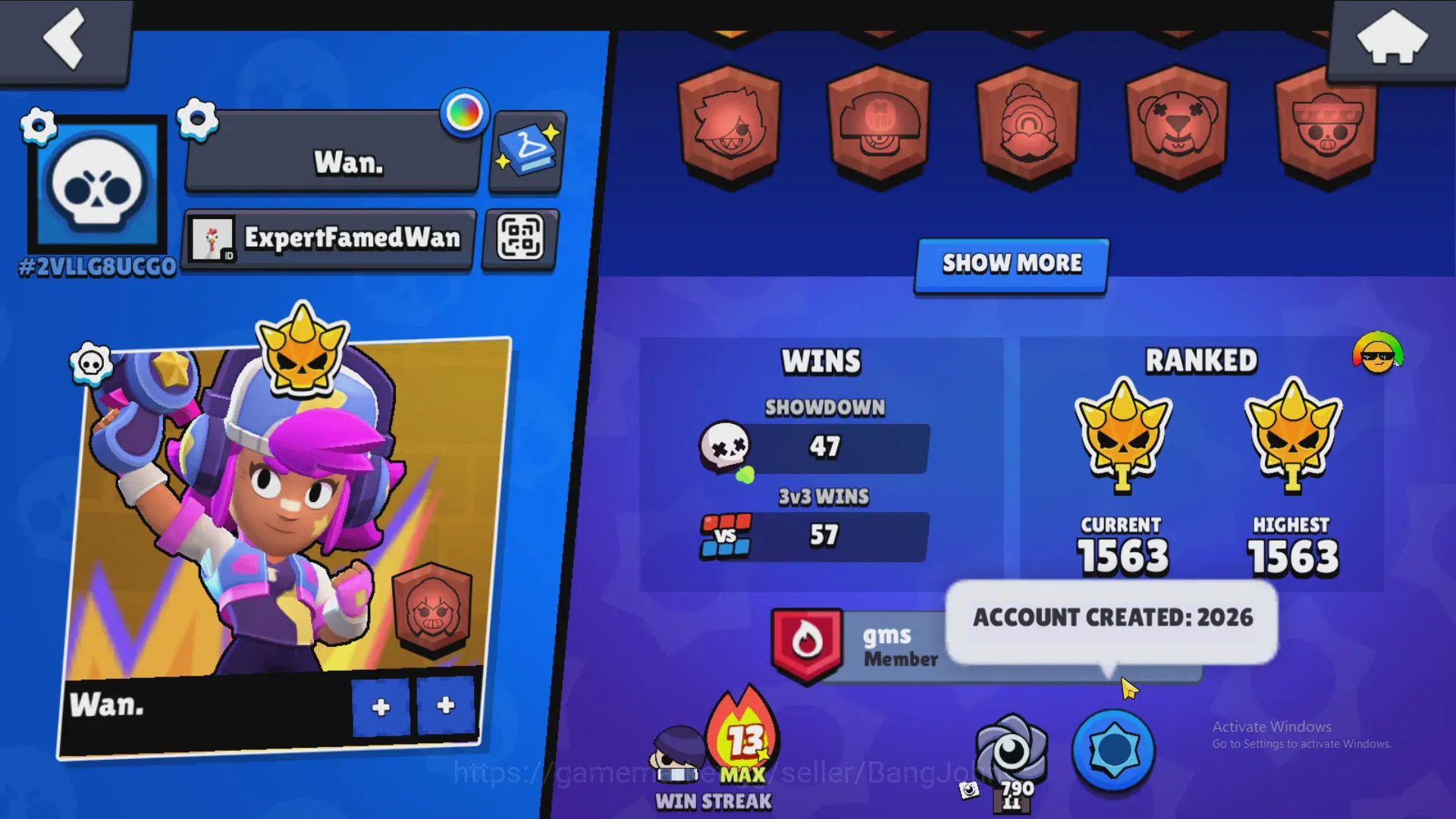 Brawl Stars Accounts 1634 Thropy|19 Brawler-2 Max Lv(Edgar, Shelly)|4 E image 2