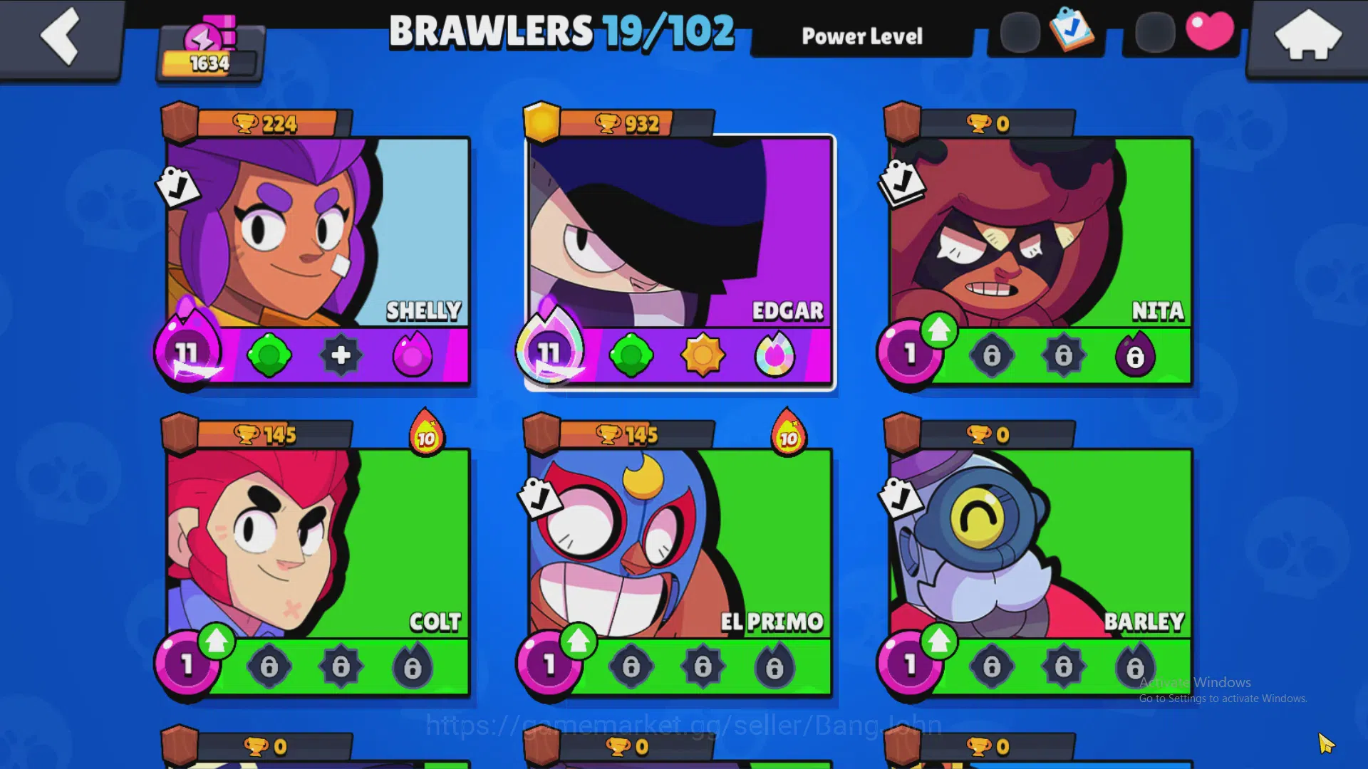 Brawl Stars Accounts 1634 Thropy|19 Brawler-2 Max Lv(Edgar, Shelly)|4 E image 6