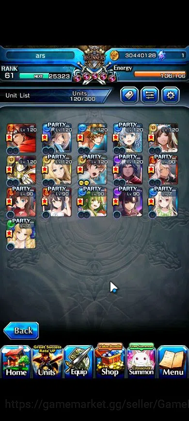 Grand Summoners Accounts End-Game Global|Rank 61|16 Ascend|MiyuTW,ChloeTW,MikotoTW,Beta,Luvia&Rin,Cestina,Etc|Lpot 4