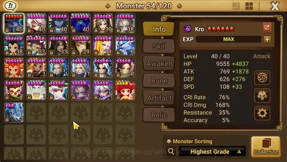 Summoners War: Sky Arena Accounts End-Game GLOBAL Lv 66|1 LD[Birgitta]|15 Total NB5[Savannah,Oliver,Riley,Etc]+46 11