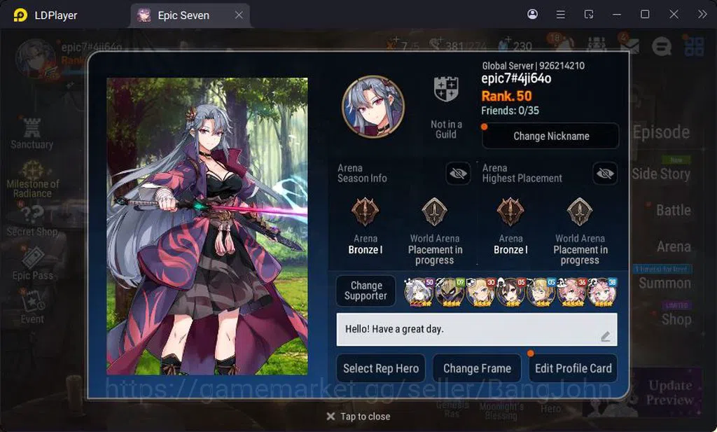 Epic Seven Accounts Global Unverif | 2ML | Sigret | Muwi | Fenne | Vli image 1