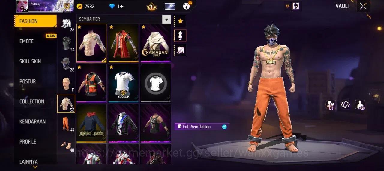 Free Fire Accounts Indonesia | AKUN LVL 42 VAULT 52 EMOTE 9 KATANA LOBY 1 TAS 12 SKYWING 1 WEAPON 50 | W649 3