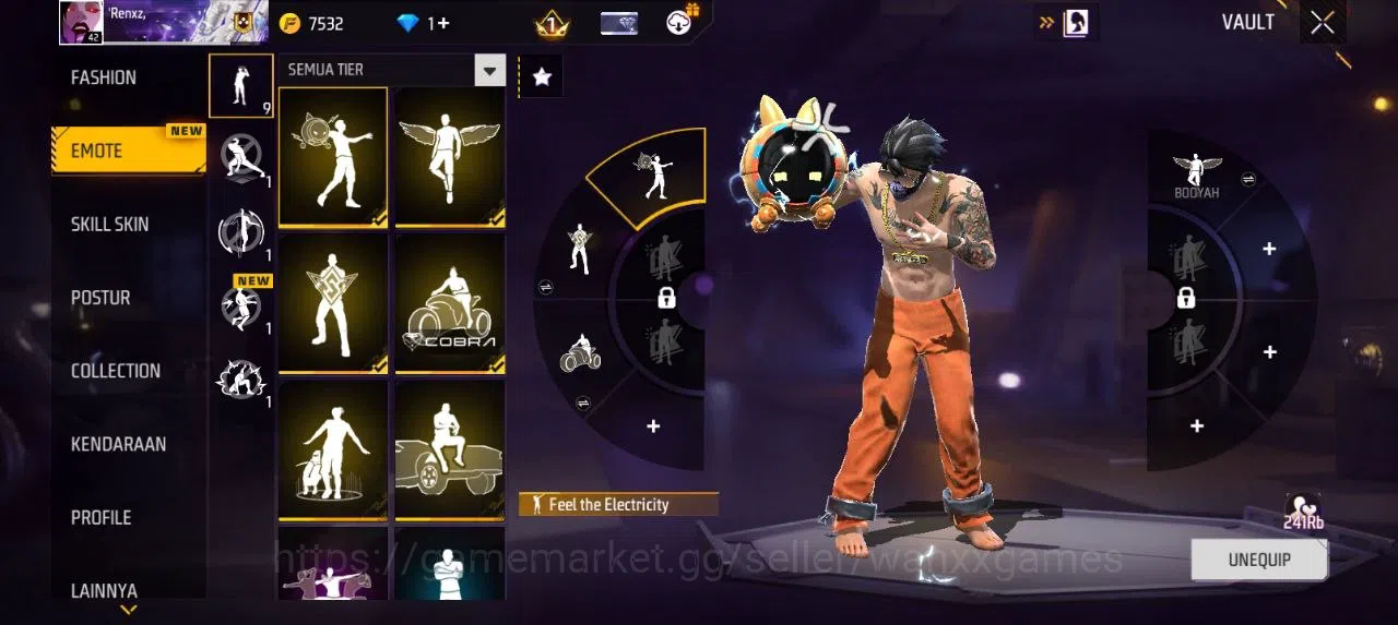 Free Fire Accounts Indonesia | AKUN LVL 42 VAULT 52 EMOTE 9 KATANA LOBY 1 TAS 12 SKYWING 1 WEAPON 50 | W649 4