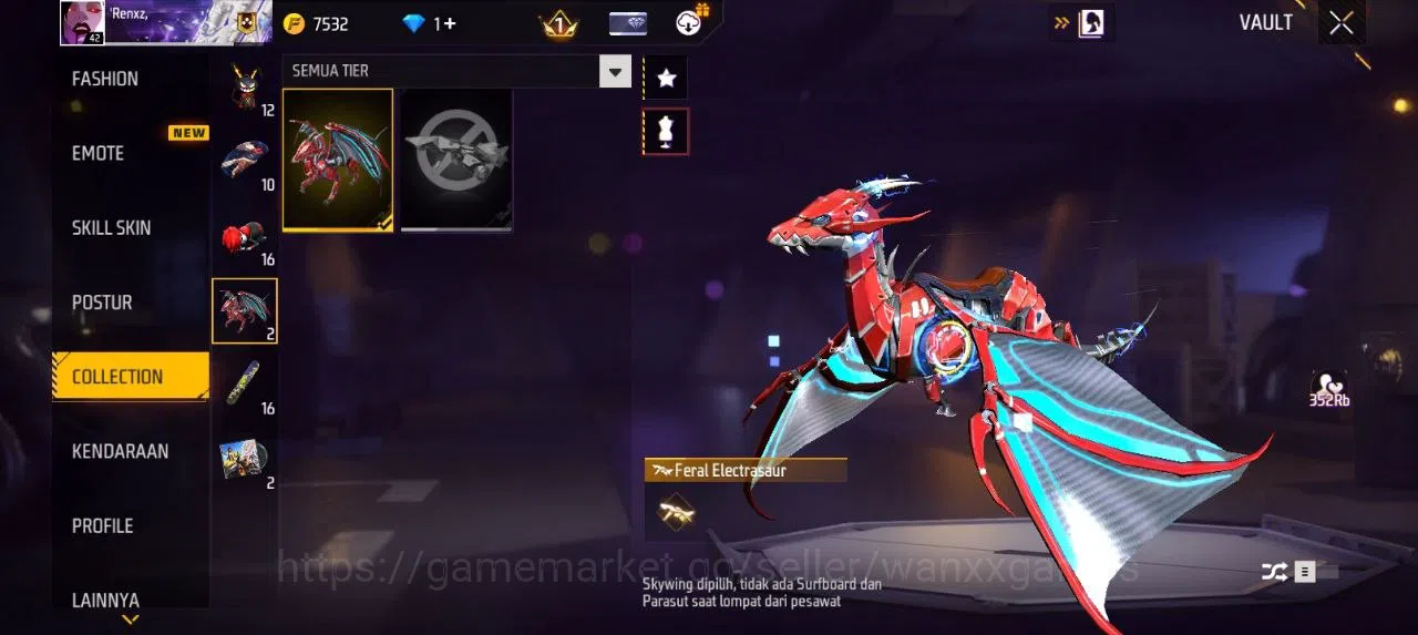 Free Fire Accounts Indonesia | AKUN LVL 42 VAULT 52 EMOTE 9 KATANA LOBY 1 TAS 12 SKYWING 1 WEAPON 50 | W649 5