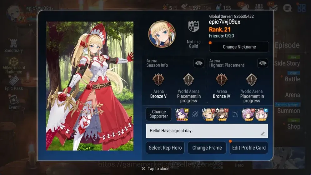 Epic Seven Accounts Starter Global Unverif|Starter|3 ML(Lisette,FCecilia,Solitaria)|PoH9,MoR7+Bless ON|Stove(ES1447Z) 1
