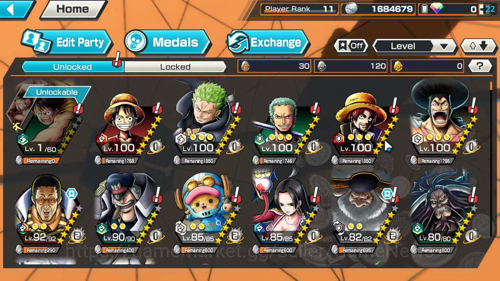 One Piece Bounty Rush Accounts Global|4 EX |AMS[Borslaino],5 Elder St.Saturn,G5 M image 6