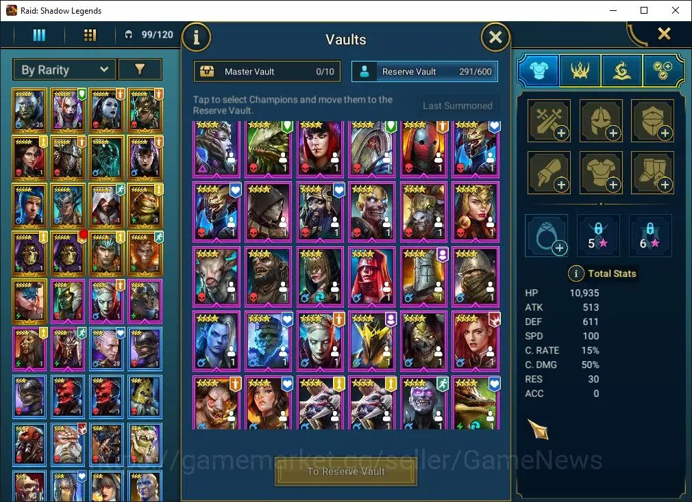 Raid: Shadow Legends Accounts Lv 18|619K Power|17 Legend(Artak,Ninja,Rathalos,Wu image 4