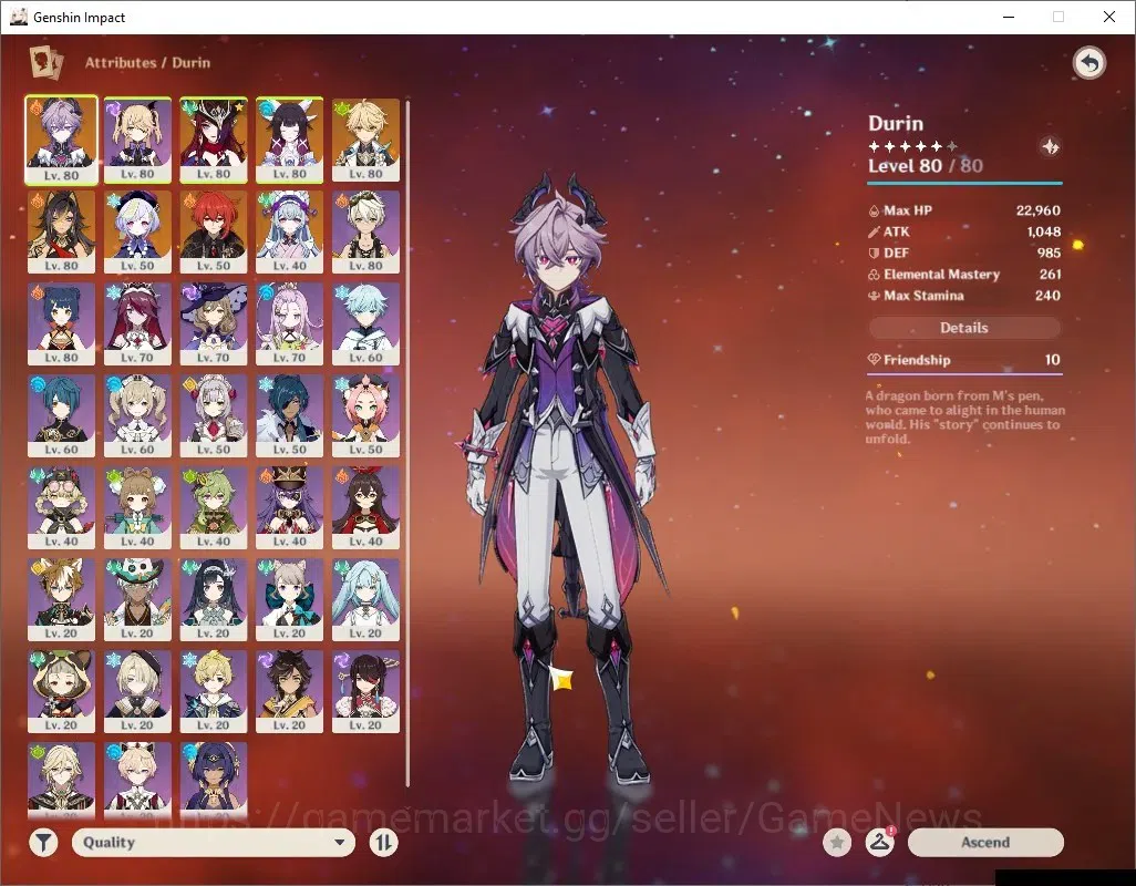 Genshin Impact Accounts ASIA|AR 46|3Limited+4(*5Standard)+1(*5Wep)|Durin,C image 3
