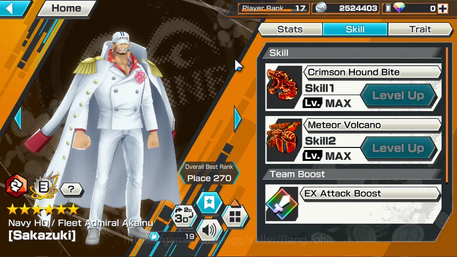 One Piece Bounty Rush Accounts GLOBAL | MAX 4 | EX 4 | Navi HQ Sakazuki,Olyine De image 3