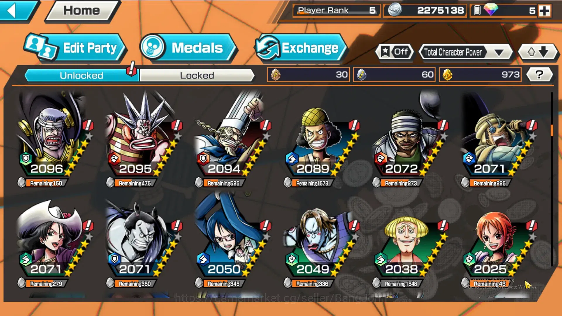 One Piece Bounty Rush Accounts GLOBAL|GF 973|3Ex|Law,Gol D Roger,Monkey D Garp,Ki image 7
