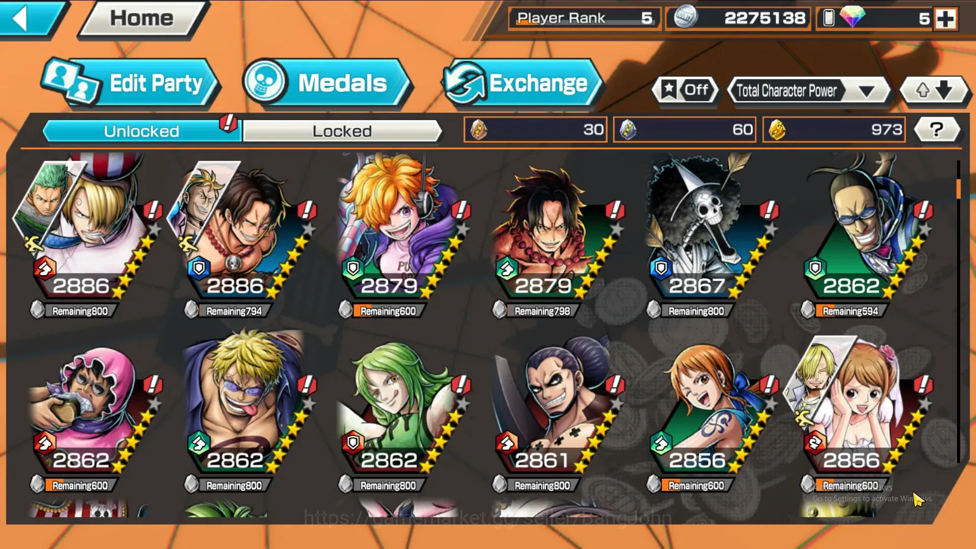 One Piece Bounty Rush Accounts GLOBAL|GF 973|3Ex|Law,Gol D Roger,Monkey D Garp,Ki image 9