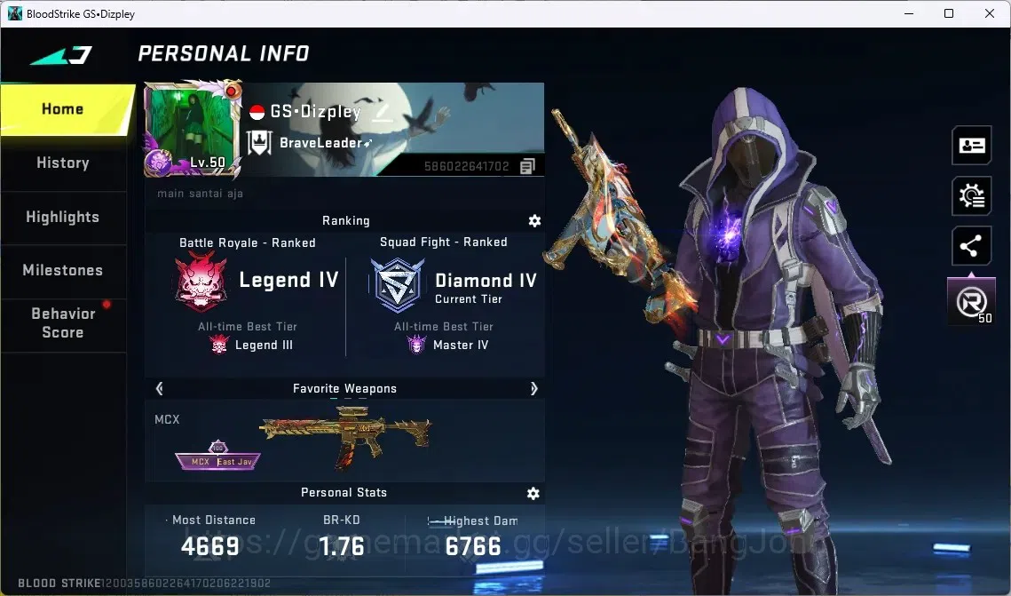 Blood Strike Accounts ASIA | 1 ETERNAL Desert eagle | 3 7DS | 2 TR | 1 L image 1