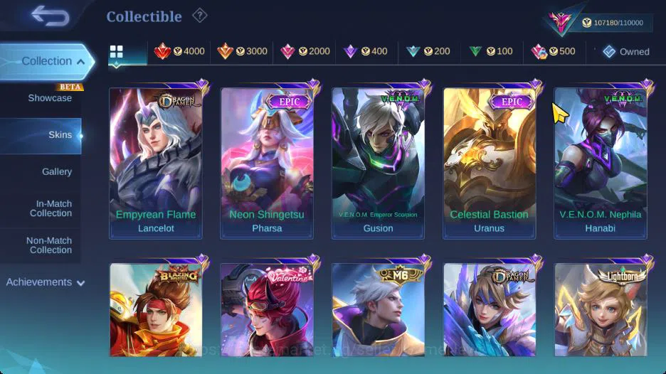 Mobile Legends: Bang Bang Accounts Hero 130|Skin 290|High Immo 105|Legend Lunox,KOF K image 12
